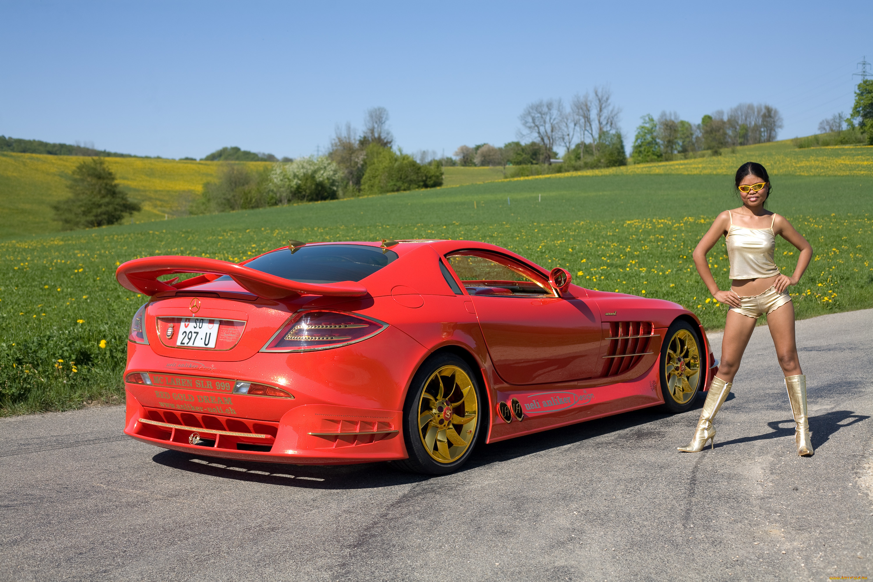 mercedes-benz slr mclaren 999 red gold dream, , -  , , , mercedes-benz, dream, gold, red, slr, mclaren, 999